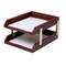 Dacasso Mocha Leather Double Letter Trays AG-3020 - alternate 4